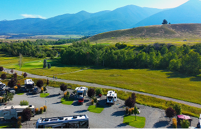 Back-in RV sites at Indian Springs Montana