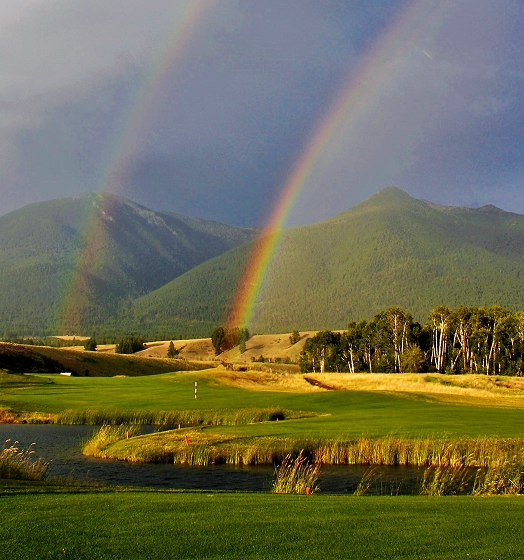 Indian Springs Montana golf course with mountain views