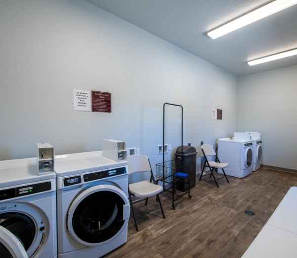 On-site amenities at Indian Springs Montana RV Resort with laundry room and private showers