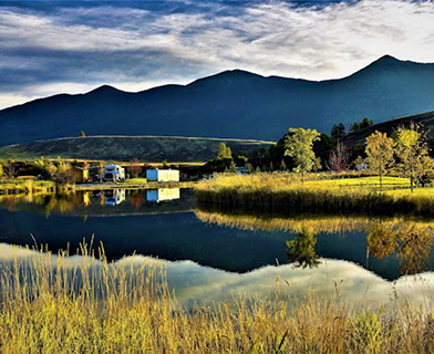 RV park lots with mountain views at Indian Springs Montana