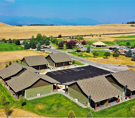 Aerial view of Indian Springs Montana luxury suites